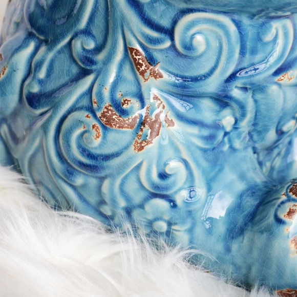 Blue Ceramic Elephant Figurine - Picture 3 of 4